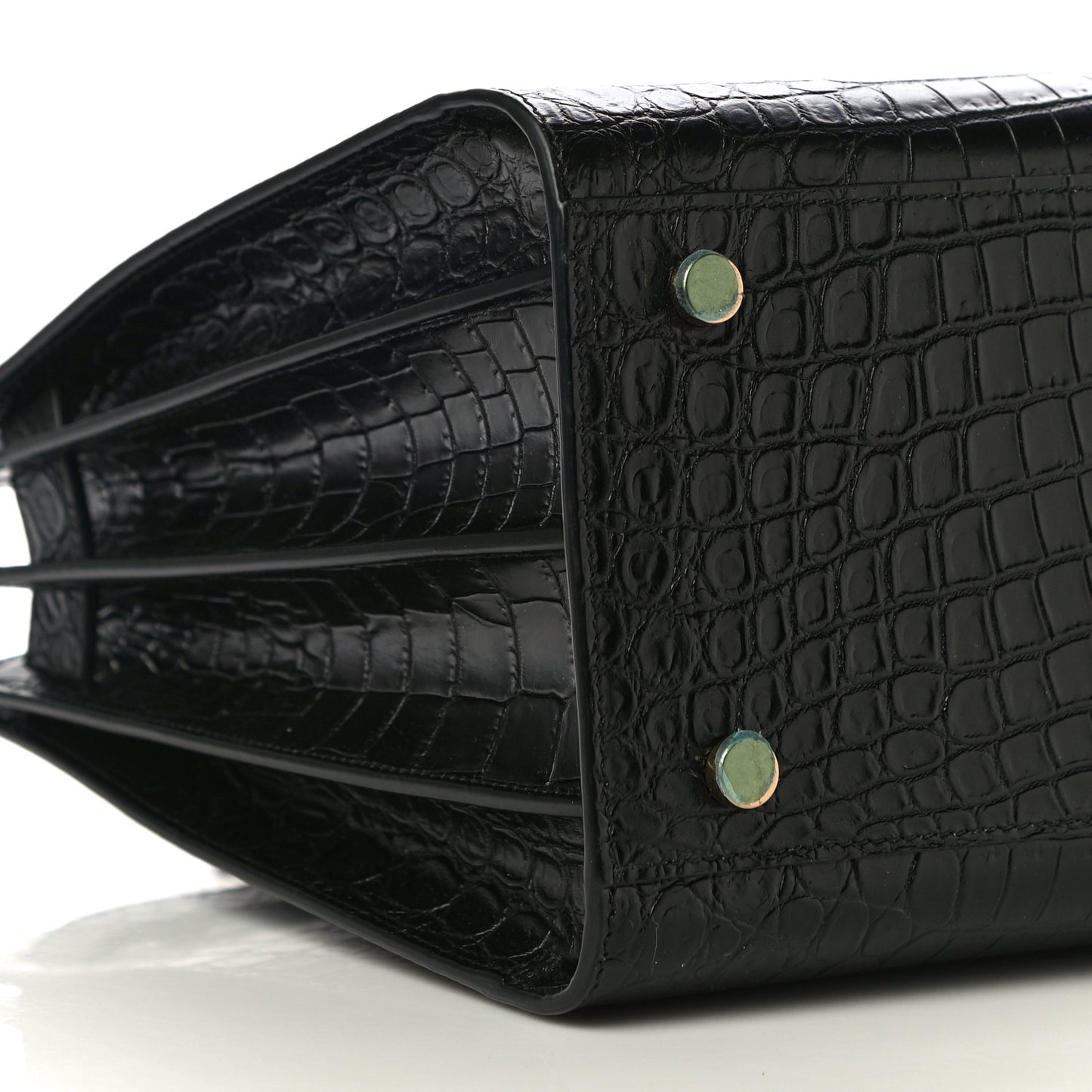 Calfskin Crocodile Embossed Small Sac De Jour Black