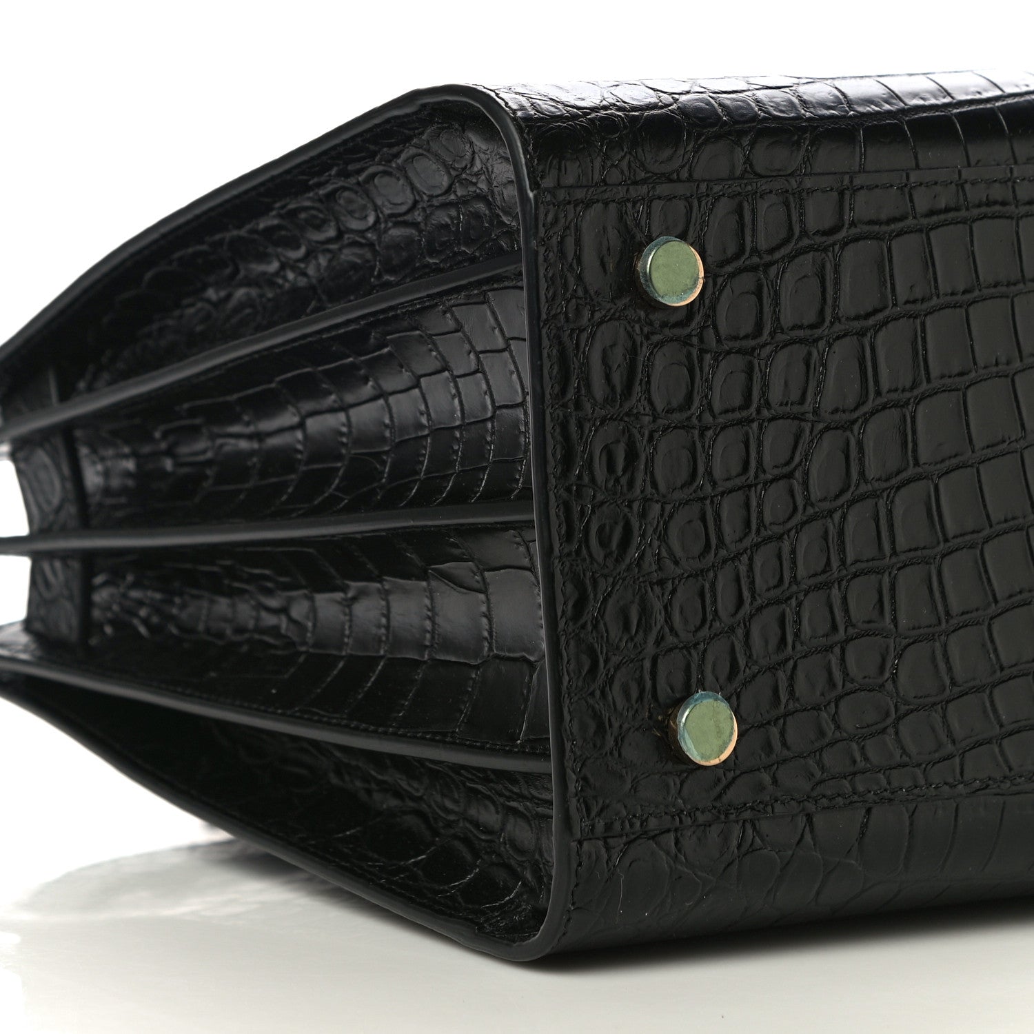 Saint Laurent Calfskin Crocodile Embossed Small Sac De Jour Black 8 of 9