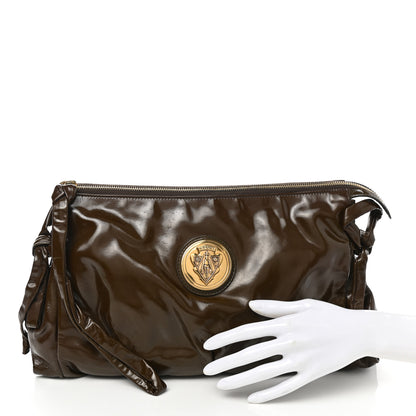Gucci Patent Hysteria Large Clutch Brown 2 of 9