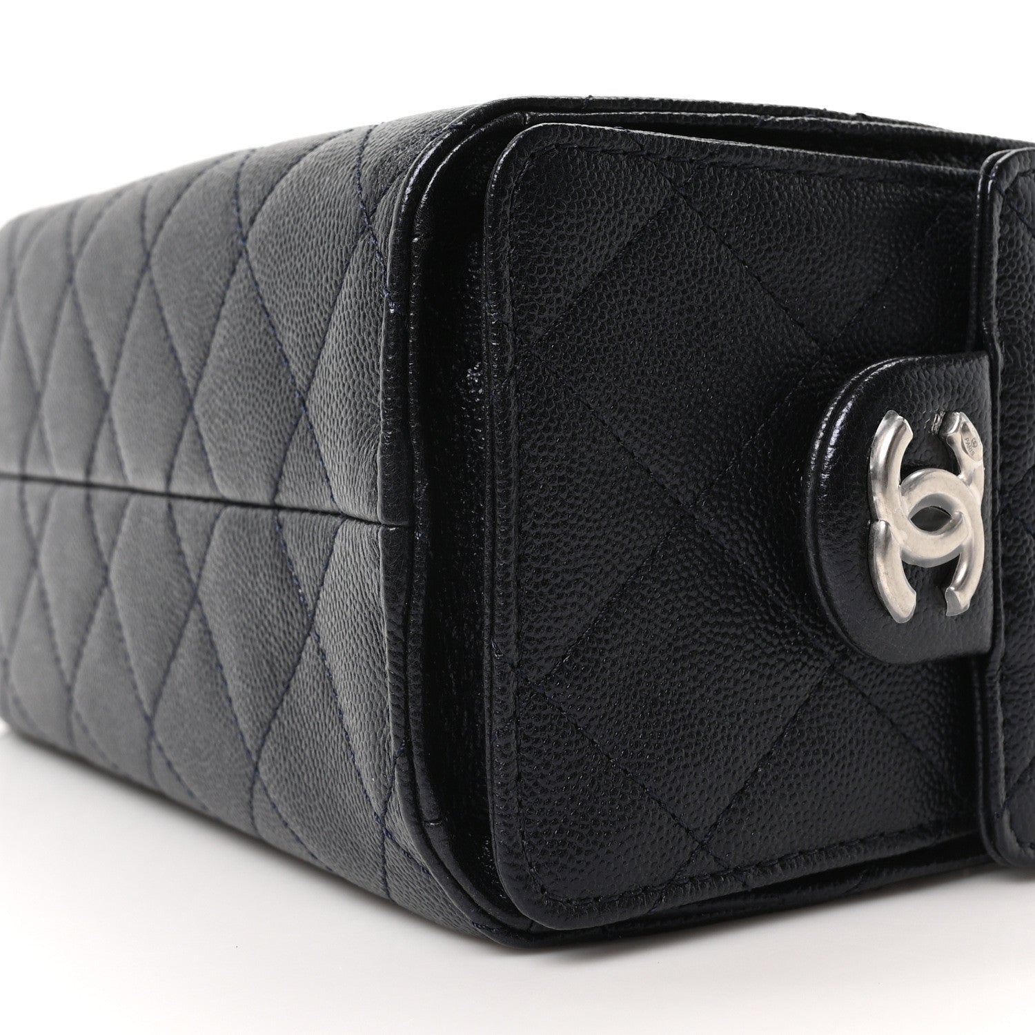 Chanel Metallic Caviar Quilted Mini Chanel 25 Handbag Dark Blue 10 of 11