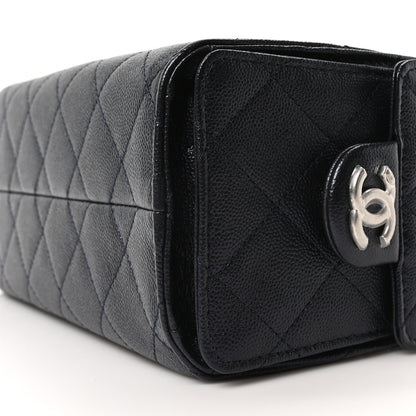 Chanel Metallic Caviar Quilted Mini Chanel 25 Handbag Dark Blue 10 of 11