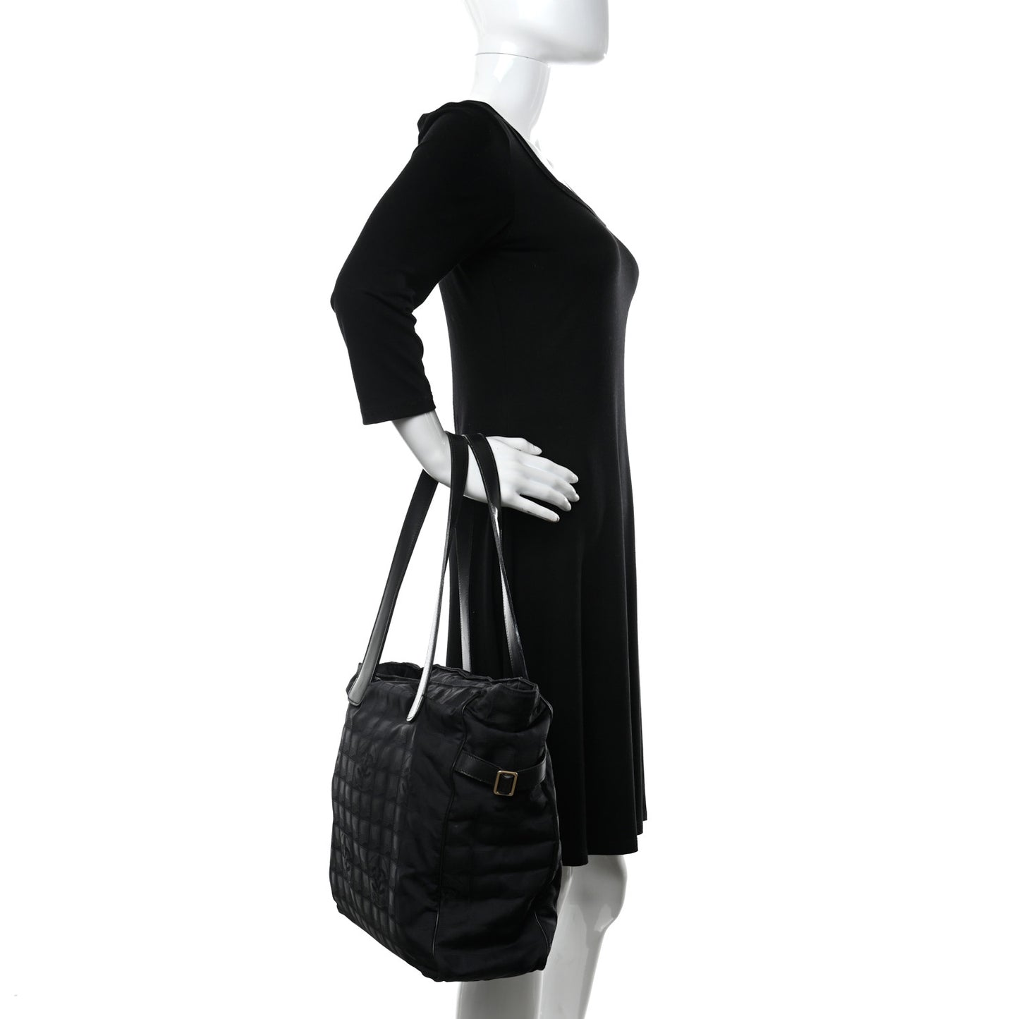Nylon Medium Travel Tote Black