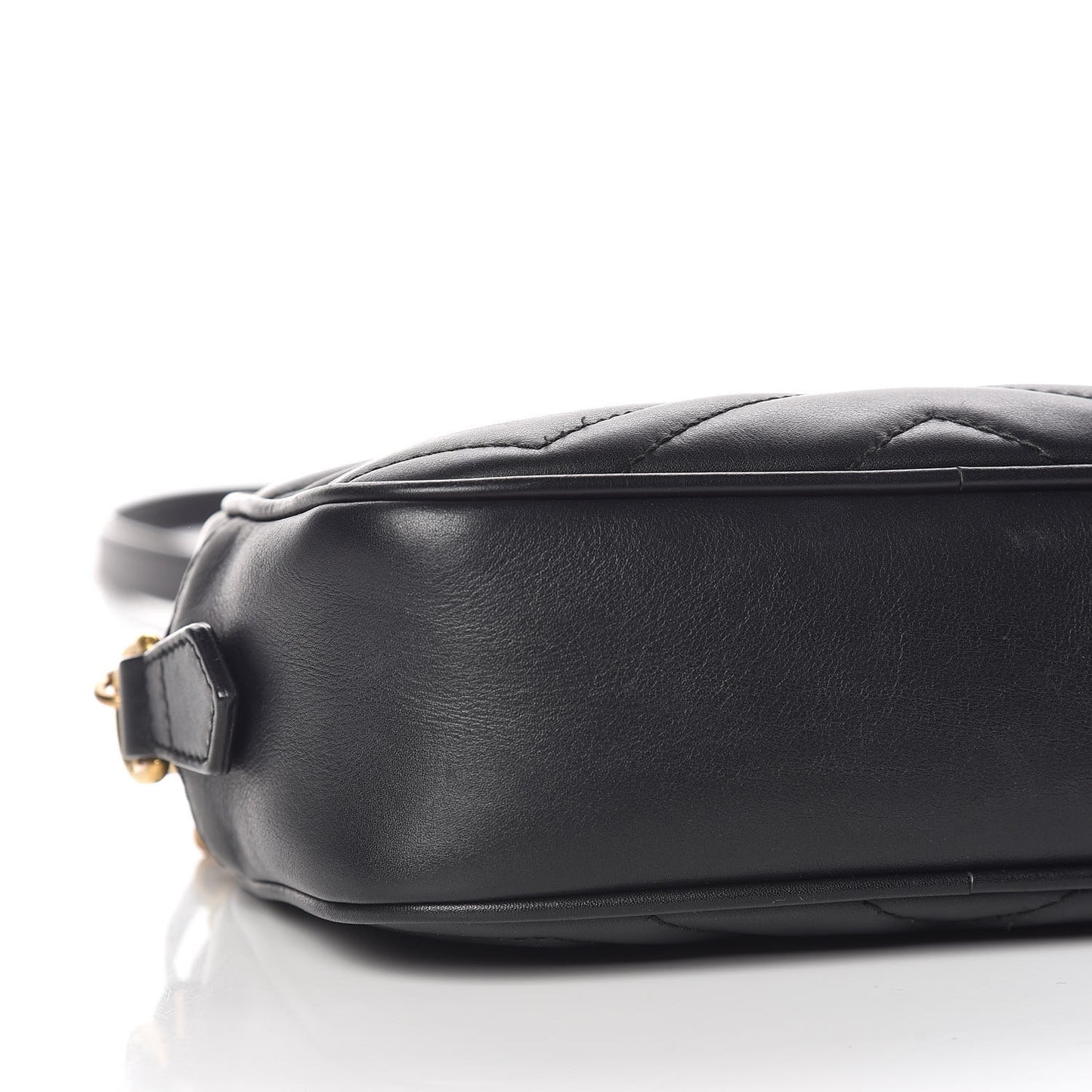 Calfskin Matelasse Mini GG Marmont Chain Shoulder Bag Black