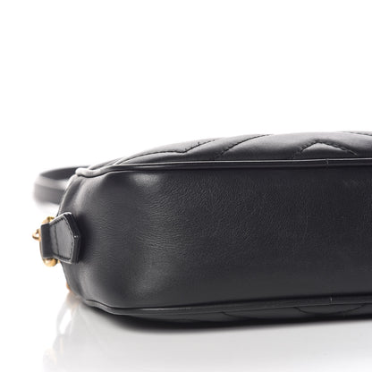 Gucci Calfskin Matelasse Mini GG Marmont Chain Shoulder Bag Black 5 of 10