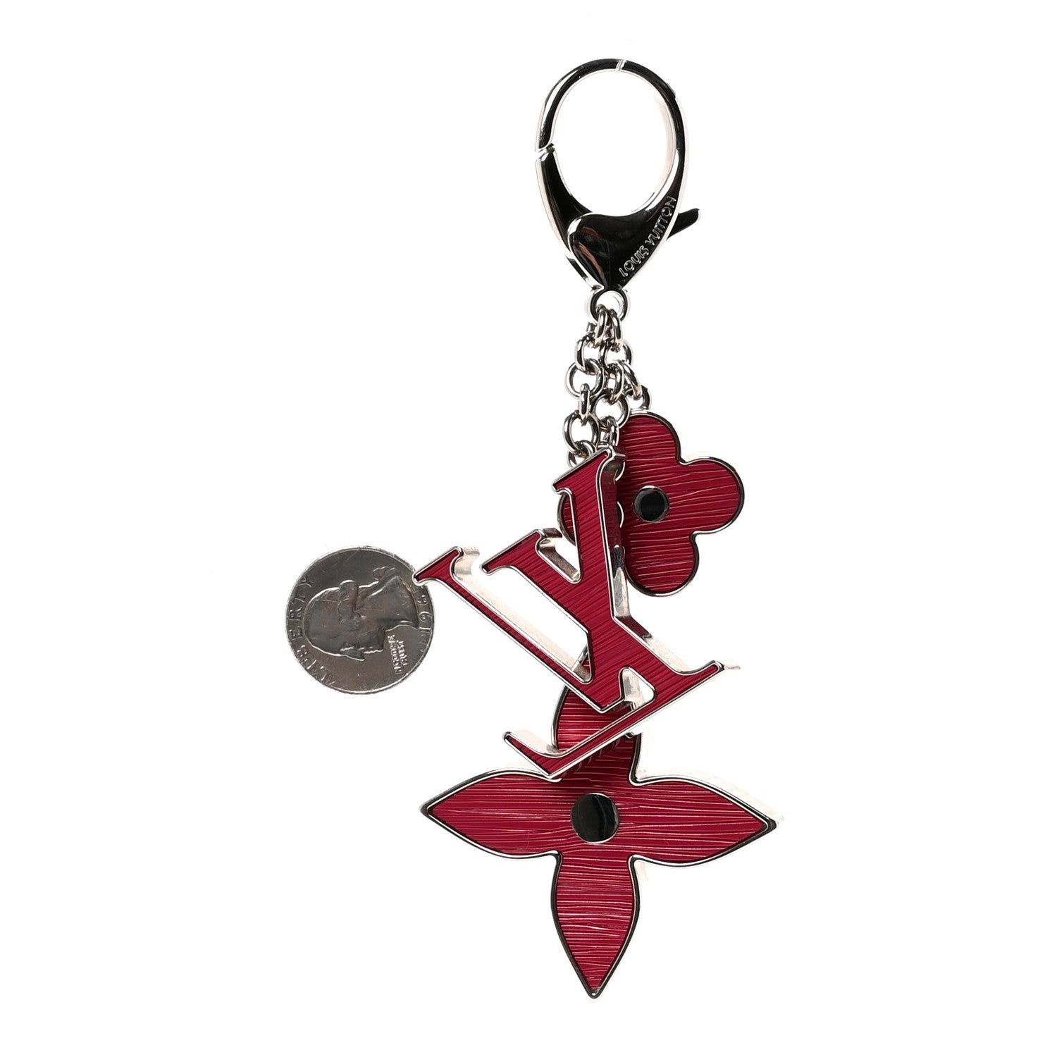 Louis Vuitton Fleur d Epi Bag Charm Fuchsia 2 of 3