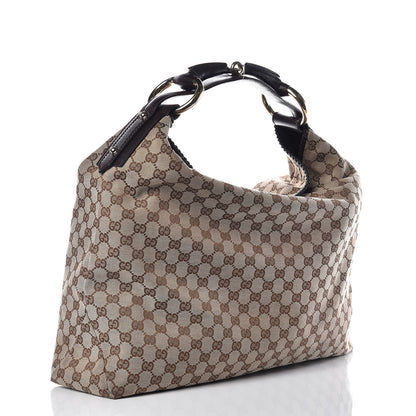 Gucci Monogram Large Horsebit Chain Hobo Dark Brown 3 of 13