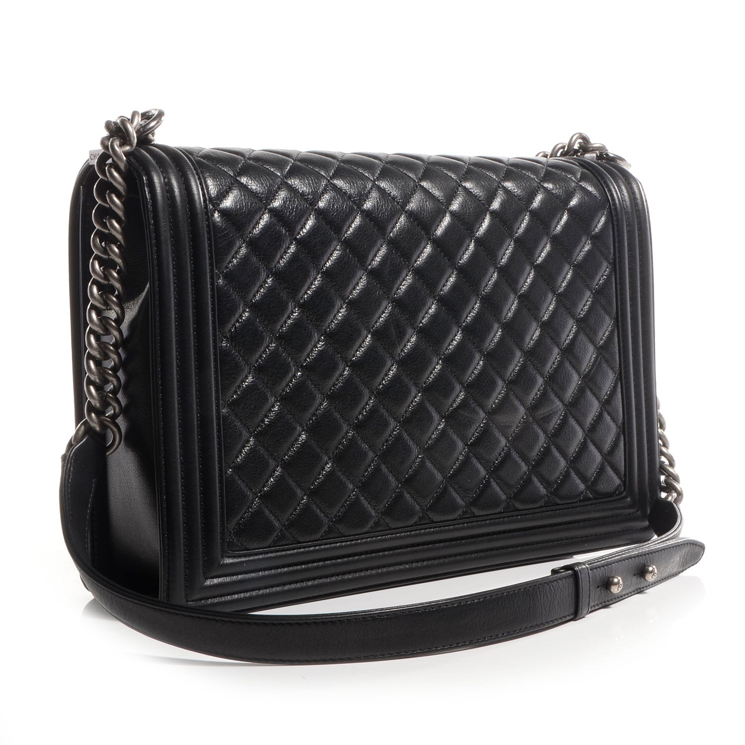 Chanel Metallic Calfskin Large Boy Flap Black 3 of 9