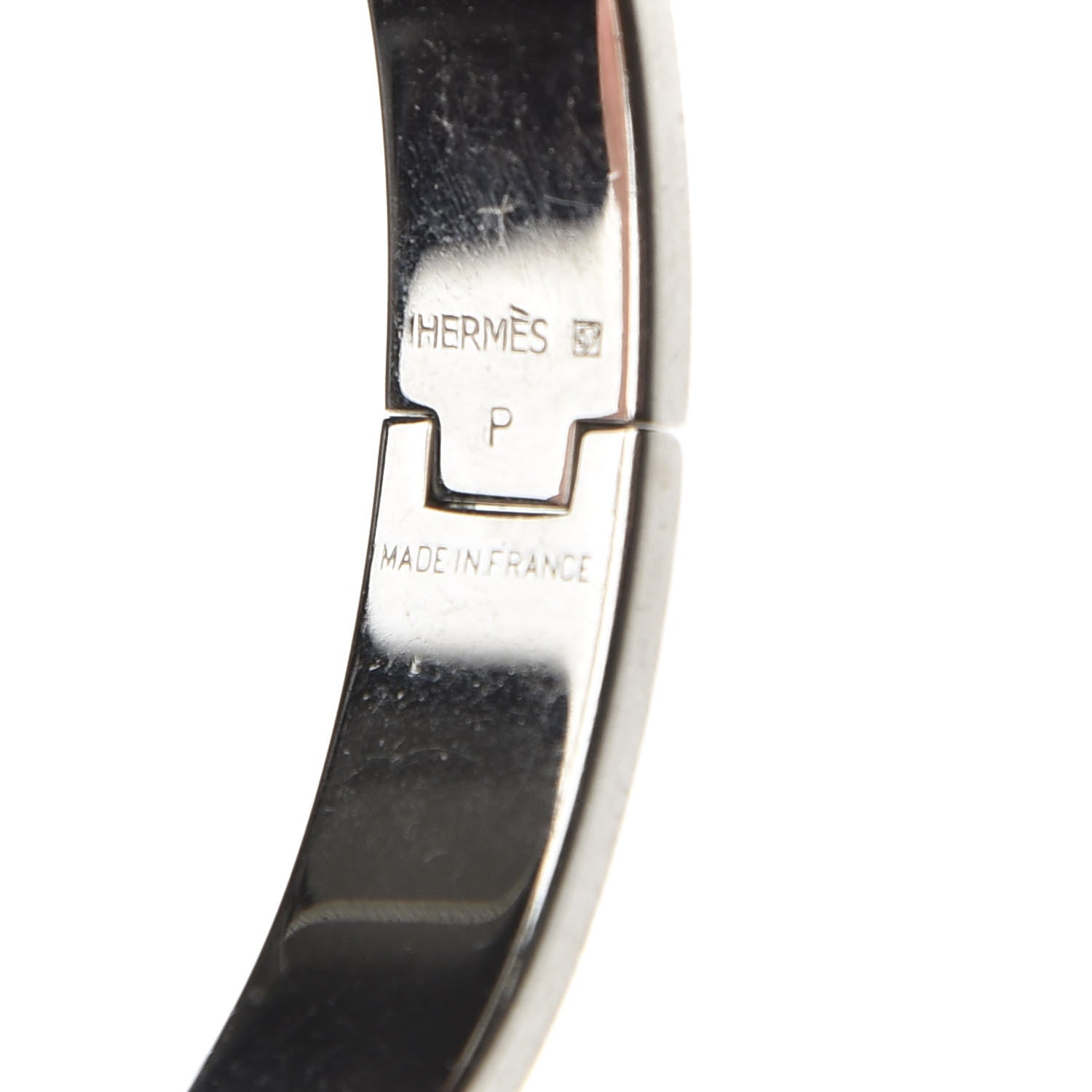 Hermes Enamel Narrow Clic Clac H Bracelet GM White 4 of 5
