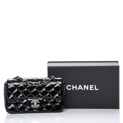 Chanel Patent Calfskin Quilted Mini Rectangular Flap Black 8 of 8