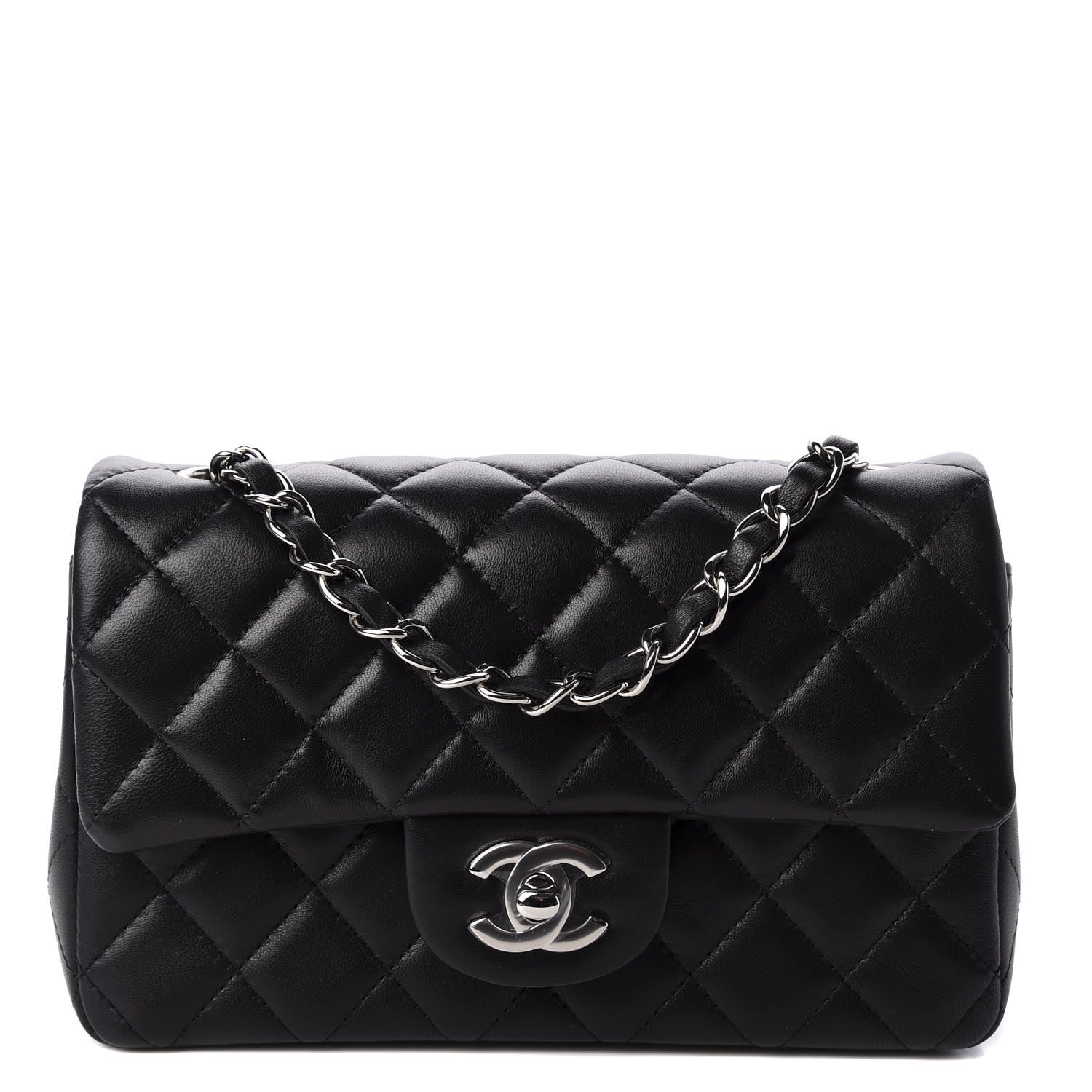 Chanel Lambskin Quilted Mini Rectangular Flap Black 1 of 10