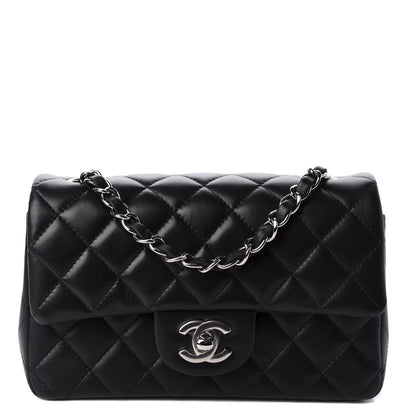 Chanel Lambskin Quilted Mini Rectangular Flap Black 1 of 10