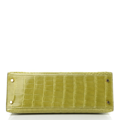 Hermes Shiny Alligator Kelly Sellier 32 Vert Chartreuse 7 of 40