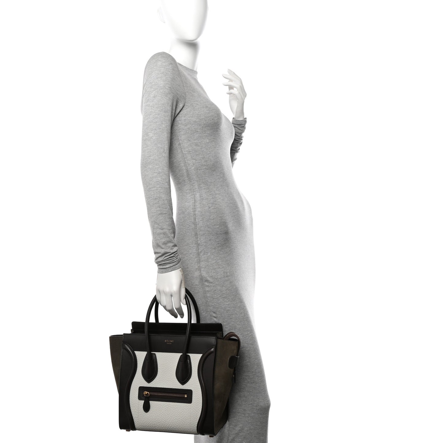 Bullhide Calfskin Nubuck Micro Tri-Color Luggage White Khaki