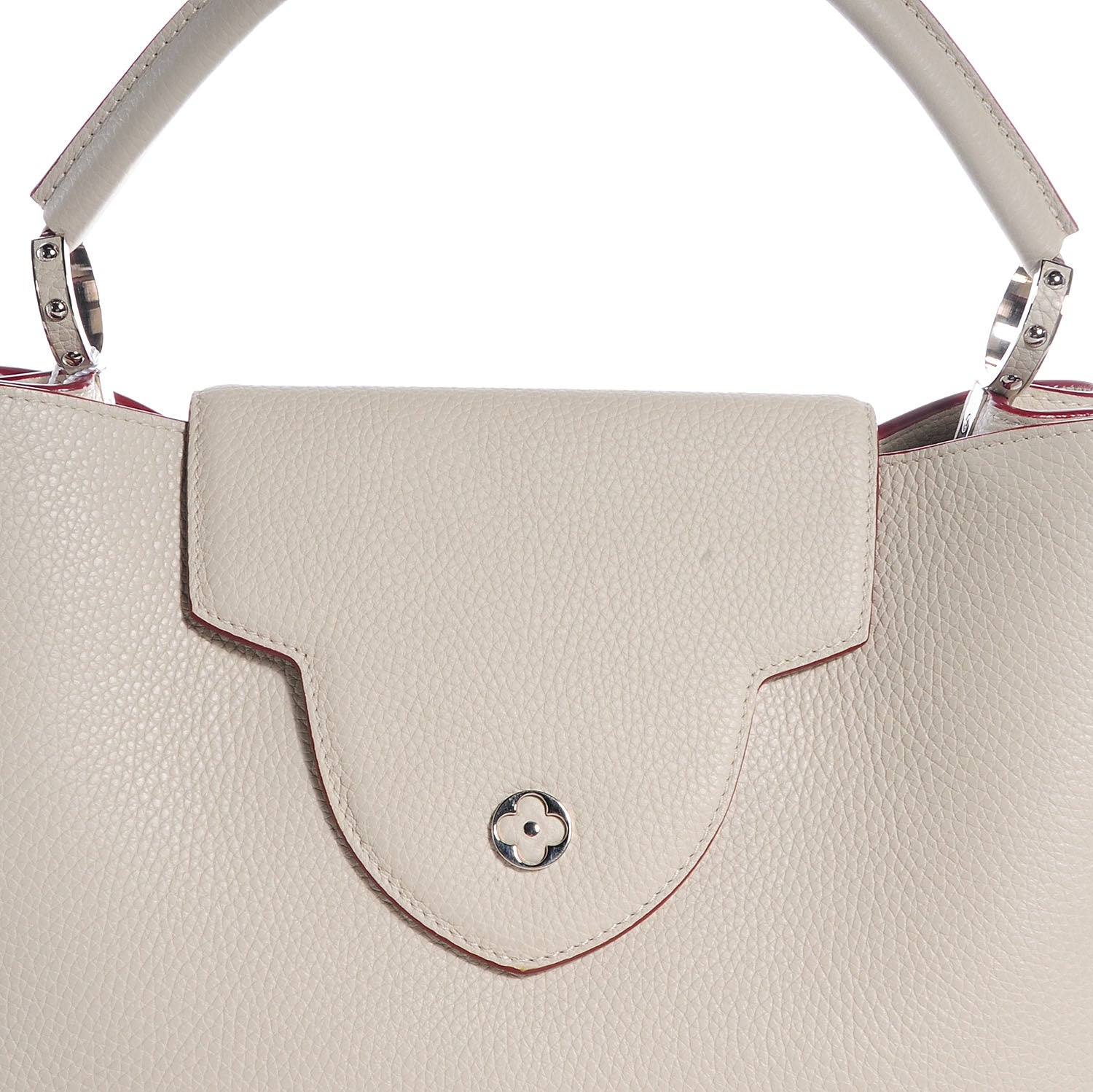 Louis Vuitton Taurillon Capucines MM Blanc Casse 5 of 8