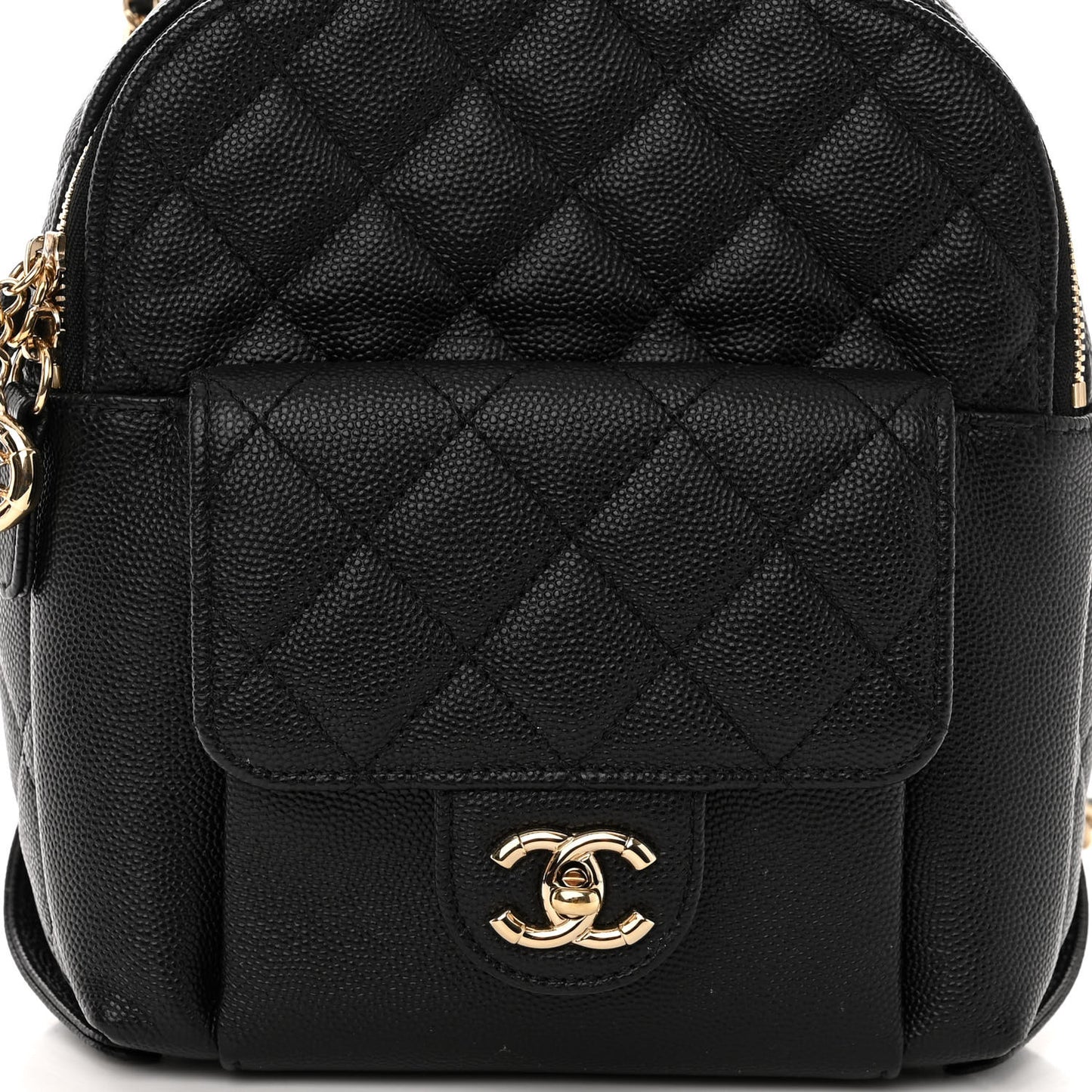 Caviar Quilted Small CC Day Backpack Black