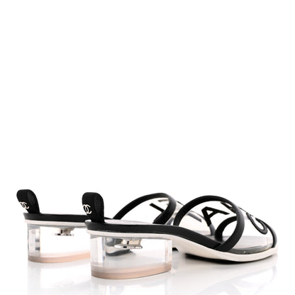 Chanel PVC Lambskin Logo Mules 37 Black 4 of 18