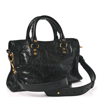 Balenciaga Agneau Arena Gold Hardware Small Le City Black 3 of 10