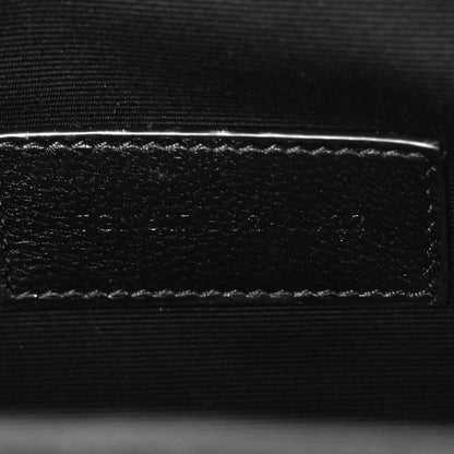 Saint Laurent Grain De Poudre Matelasse Chevron Monogram Envelope Clutch Black 7 of 10