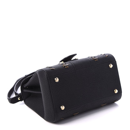 Delvaux Crispy Calfskin Tribal Stitch Mini Brillant Satchel Black Bronze 3 of 9