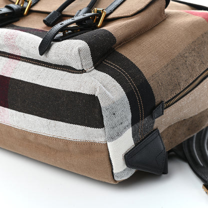 Burberry Canvas Mega Check Small Brookdale Backpack Black 8 of 9
