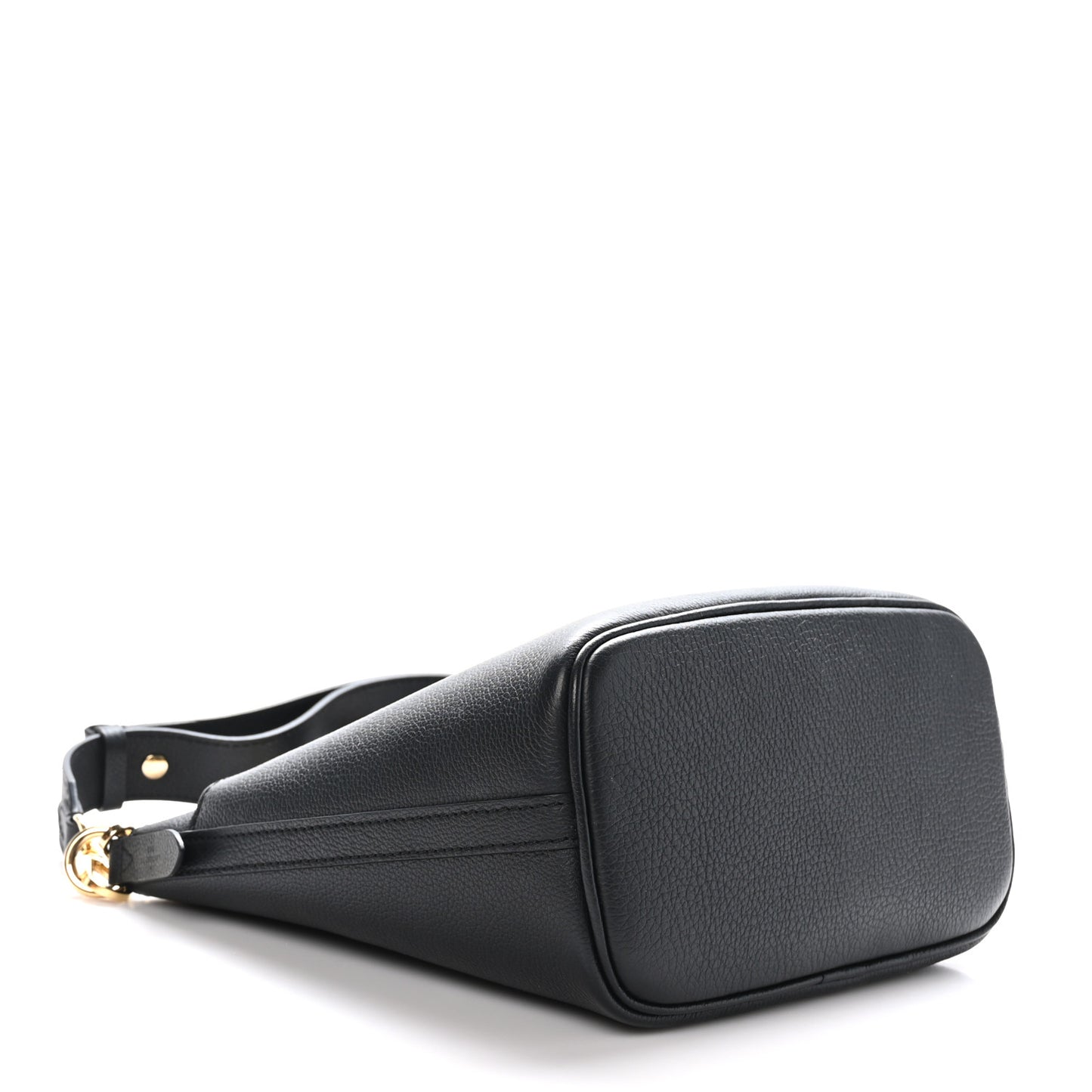 Calfskin Lock and Walk Bucket Black