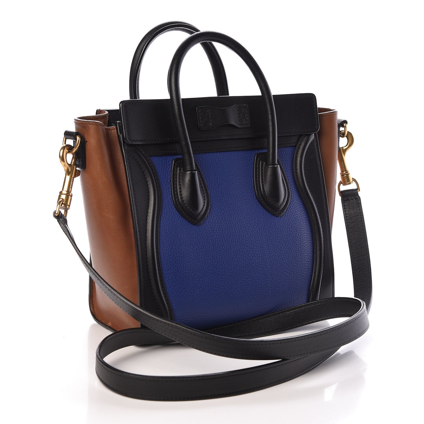 Smooth Drummed Calfskin Nano Tri-Color Luggage Indigo
