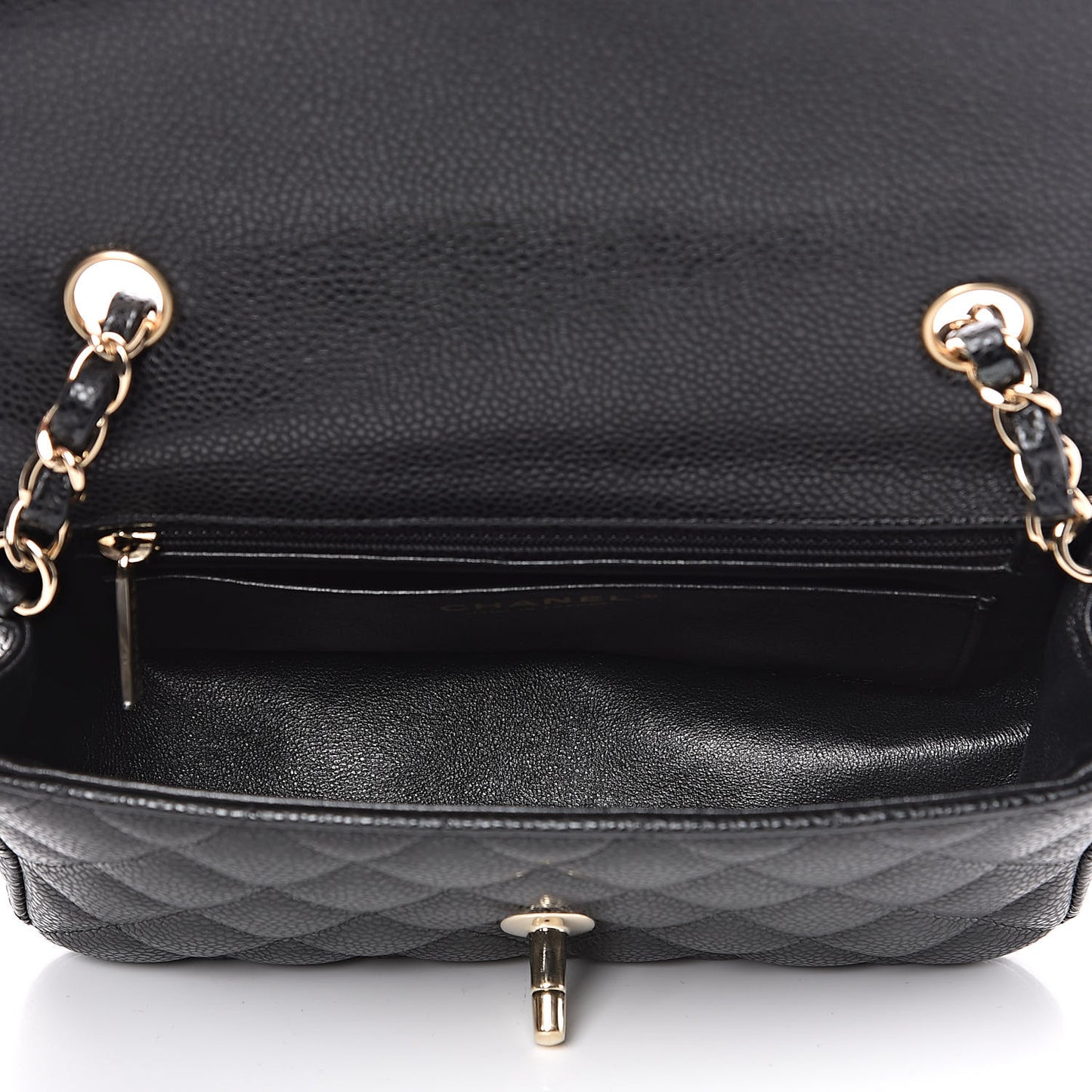 Caviar Quilted Mini Rectangular Flap Black
