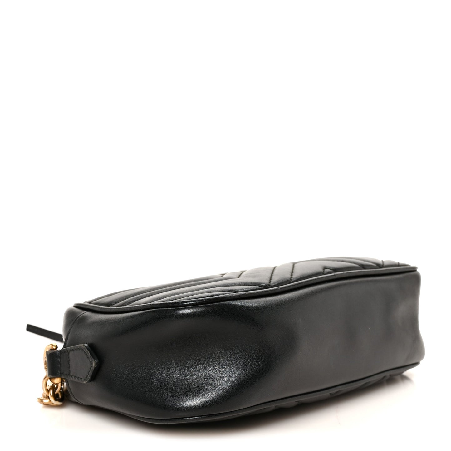 Calfskin Matelasse Small GG Marmont Chain Shoulder Bag Black