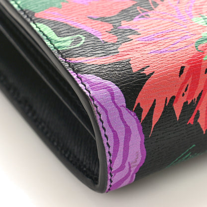 Gucci X KEN SCOTT New Shangai Calfskin Jenny Floral Print Mini Dionysus Chain Wallet Black Pink 7 of 8