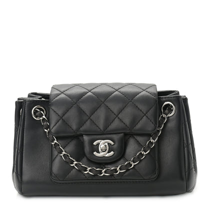 Chanel Lambskin Quilted CC Small Accordion Shopping Bag Black 1 of 10