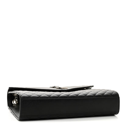 Saint Laurent Grain De Poudre Textured Mixed Matelasse Large Triquilt Monogram Satchel Black 4 of 10