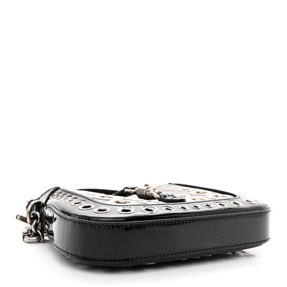 Gucci Patent Ha Ha Ha Mini Jackie 1961 Eyelet Hobo Black 4 of 10