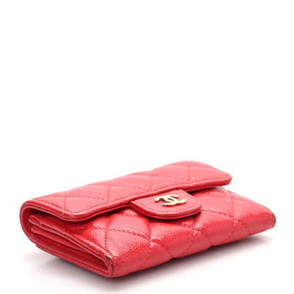 Chanel Caviar Quilted Flap Card Holder Wallet Red 4 of 10