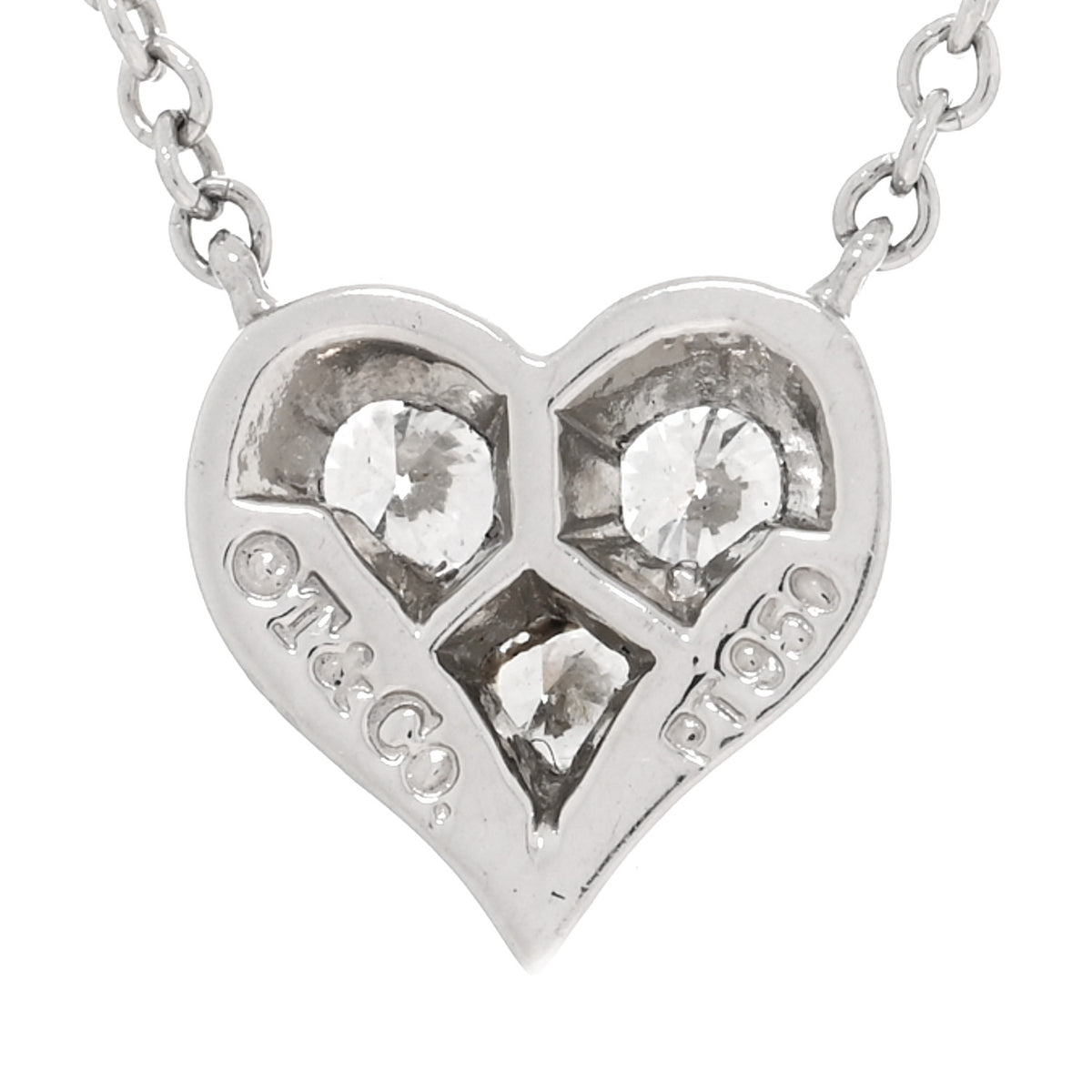 Platinum Diamond Heart Pendant Necklace