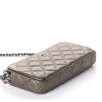 Chanel Metallic Caviar Quilted Small Clutch With Chain Gold 4 of 13