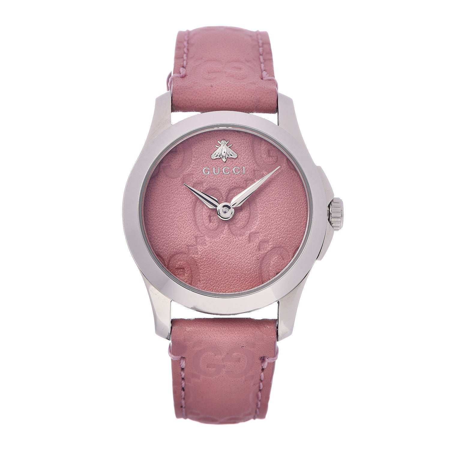 Gucci Stainless Steel Calfskin 27mm G-Timeless Quartz Watch Pink 1 of 6