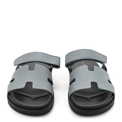 Hermes Epsom Mens Chypre Sandals 41 Bleu Canard 3 of 10