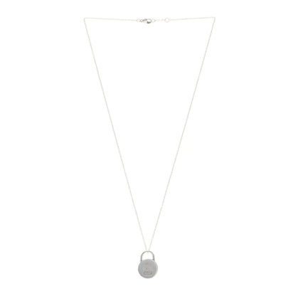 Tiffany Sterling Silver 1837 Round Lock Charm Pendant Necklace 3 of 5
