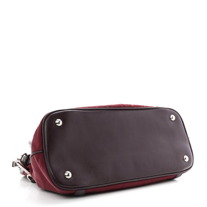 Prada Nylon Tessuto Soft Calf Small Tote Granato 4 of 11