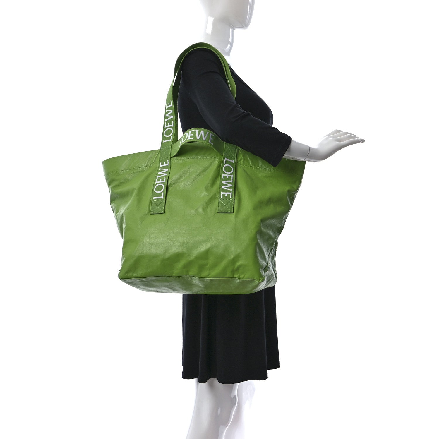 Loewe Paper Calfskin Fold Shopper Tote Bright Apple 2 of 12