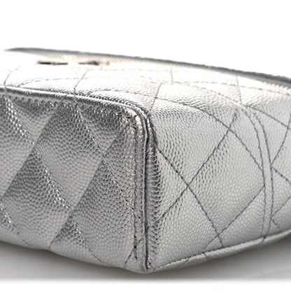 Chanel Metallic Caviar Quilted Trendy Handle Slim Vanity Silver 9 of 10