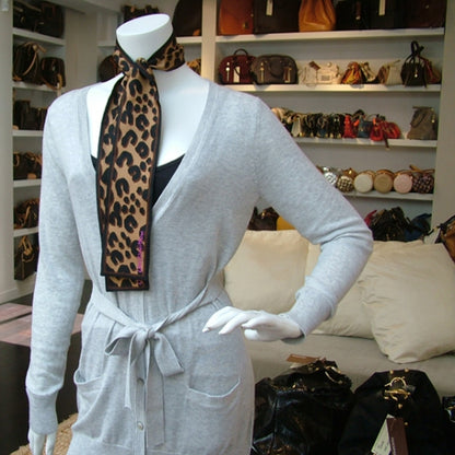 Louis Vuitton Silk Leopard Bandeau Scarf Marron 2 of 7
