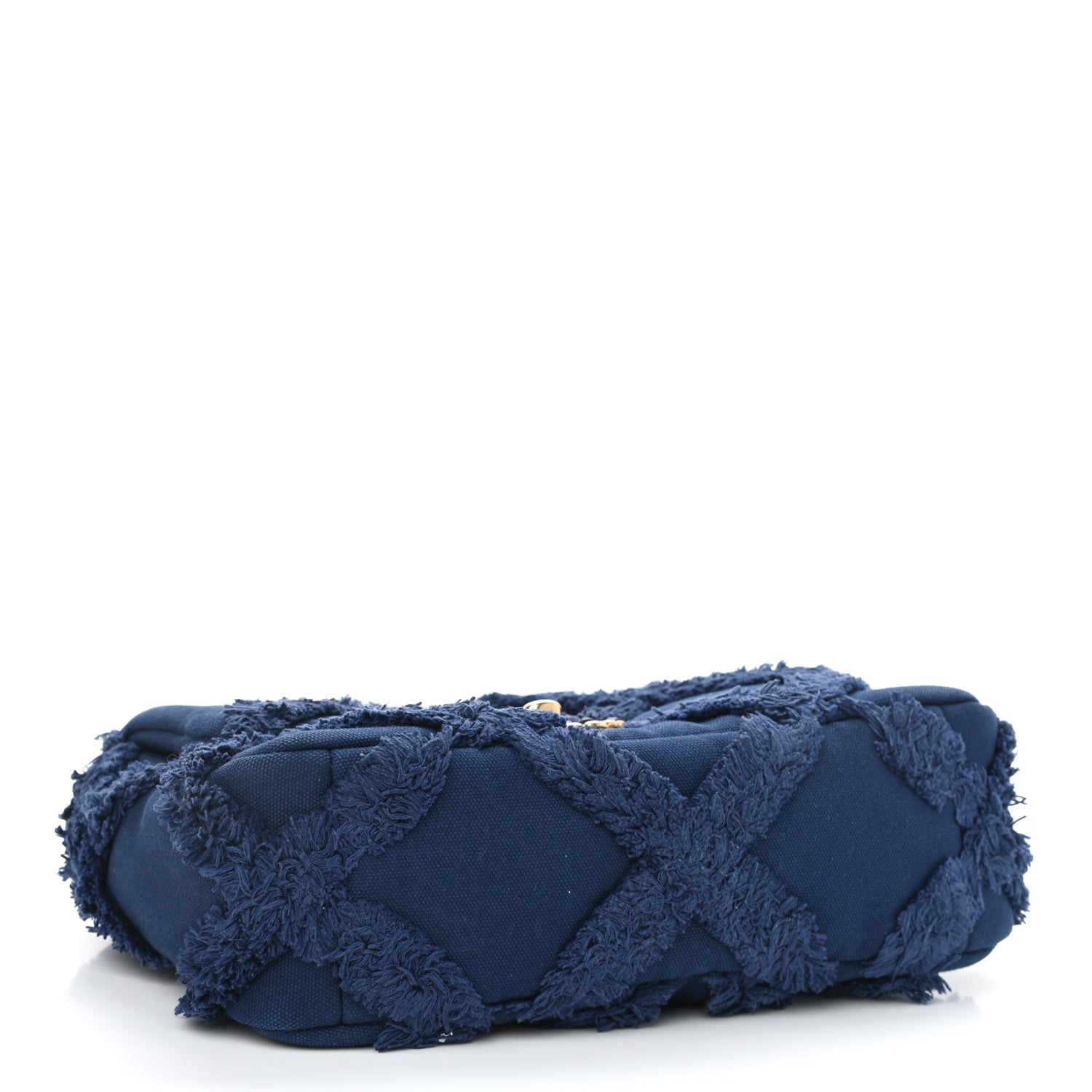 Chanel Cotton Canvas Quilted Medium Chanel 19 Flap Navy Blue 4 of 11
