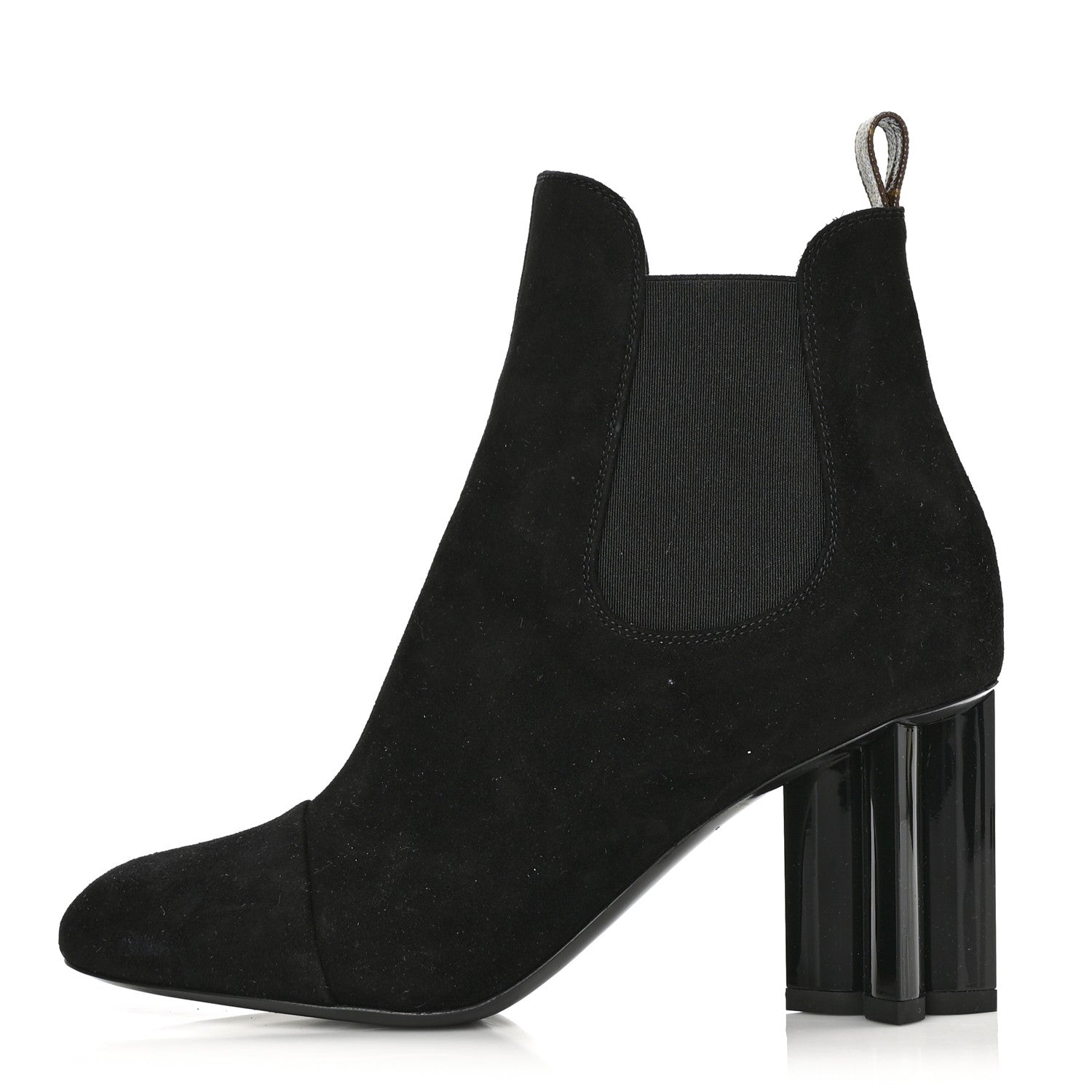 Louis Vuitton Suede Monogram Uniformes Cap Toe Chelsea 80mm Ankle Boots 36.5 Black 1 of 7