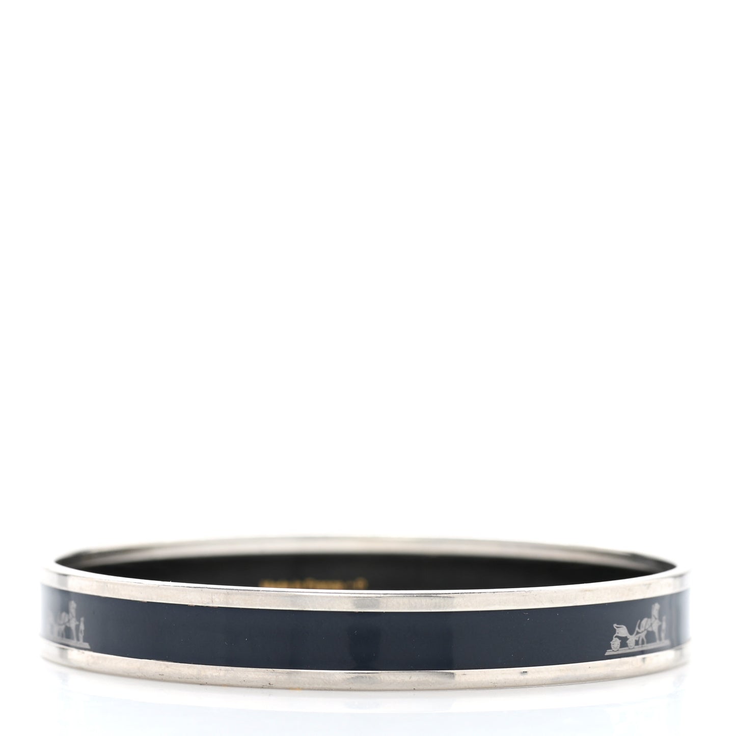 Enamel Printed Narrow Caleche Bracelet 62 Black