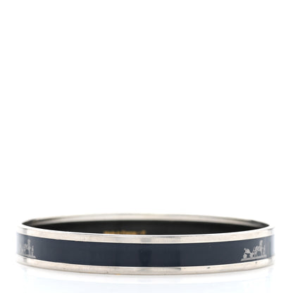 Hermes Enamel Printed Narrow Caleche Bracelet 62 Black 3 of 5