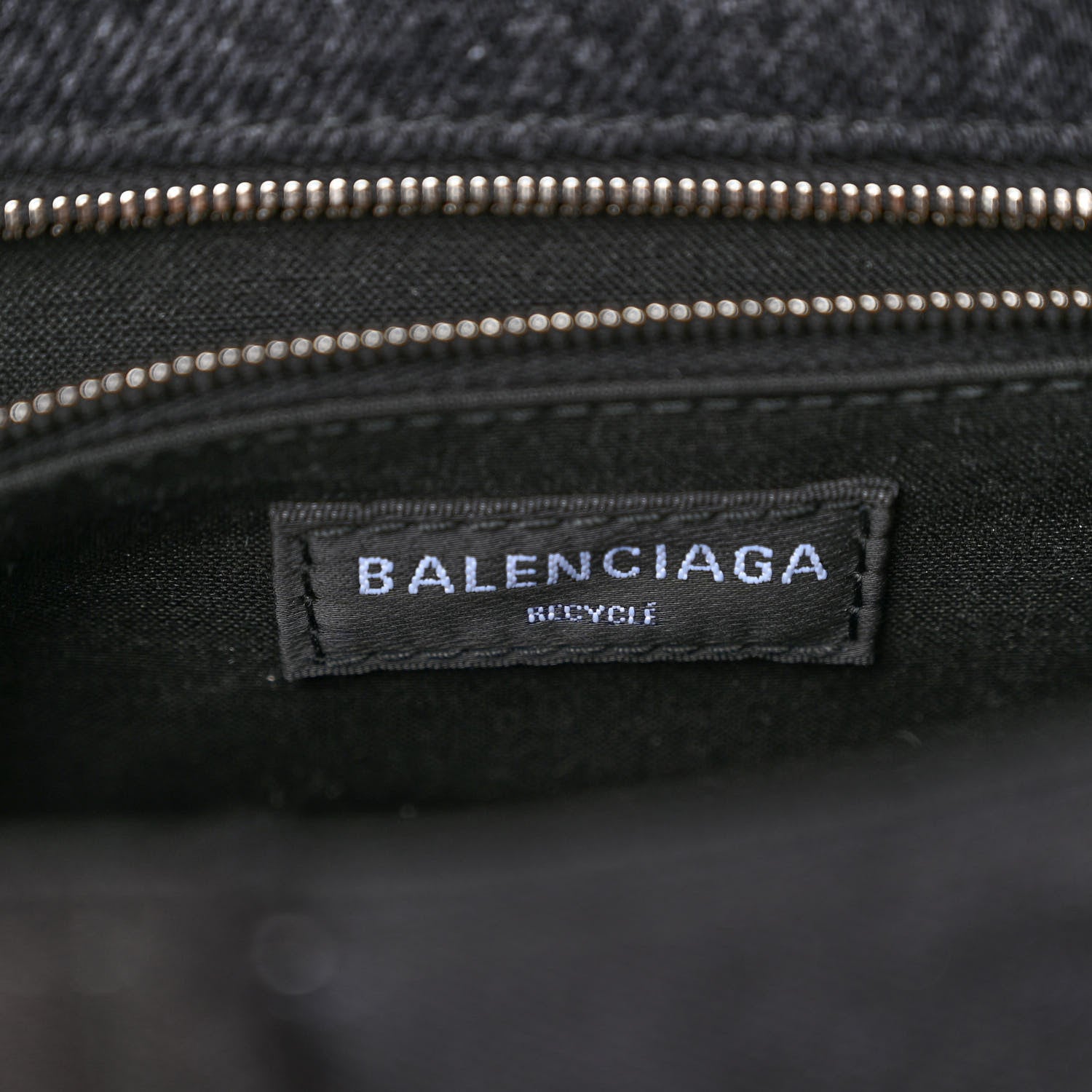 Balenciaga Denim Patchwork Small Hourglass Top Handle Bag Washed Black 6 of 9