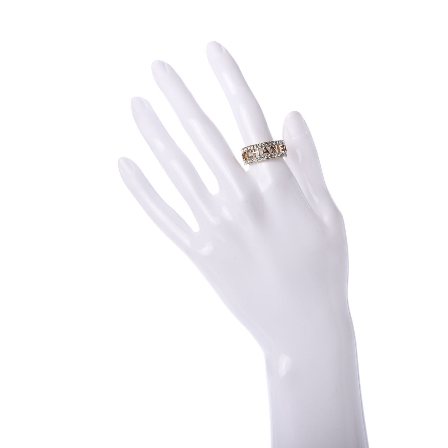 Crystal Logo Ring 7 Gold