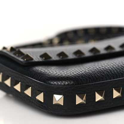 Valentino Garavani Grainy Calfskin Rockstud Crossbody Pouch Black 7 of 9
