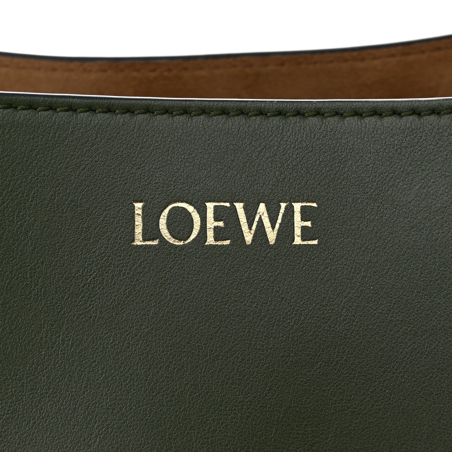Loewe Shiny Calfskin Medium Puzzle Fold Tote Dark Khaki Green 7 of 10